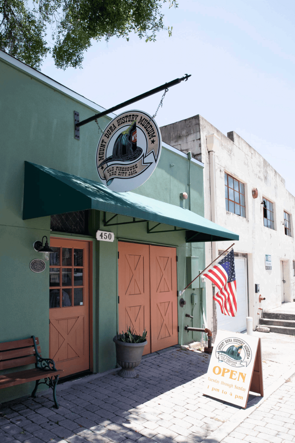 Historic Mount Dora Museum in downtown Florida, open Tuesday to Sunday, showcasing local history.