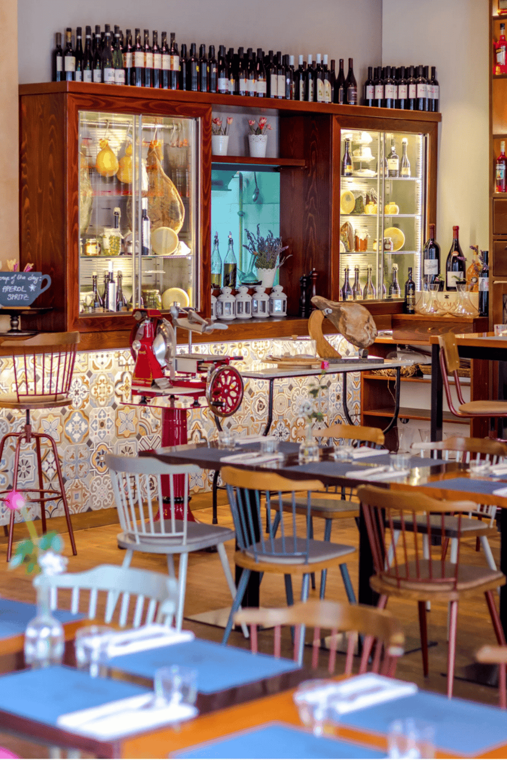 Vintage wine and decor display at a cozy restaurant | QuestForDirections.