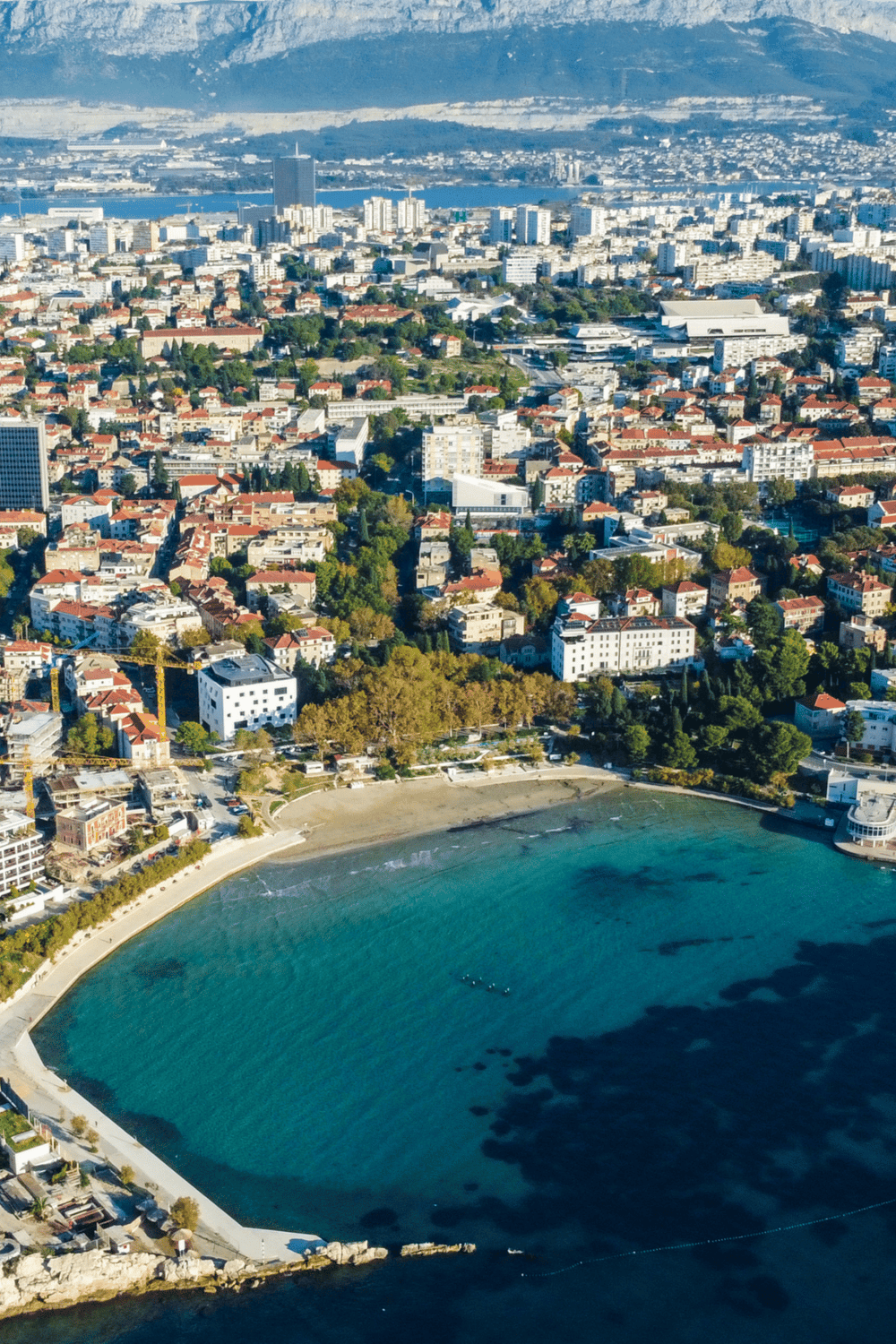 Aerial view of San Francisco bay area highlighting cityscape and waterfront.