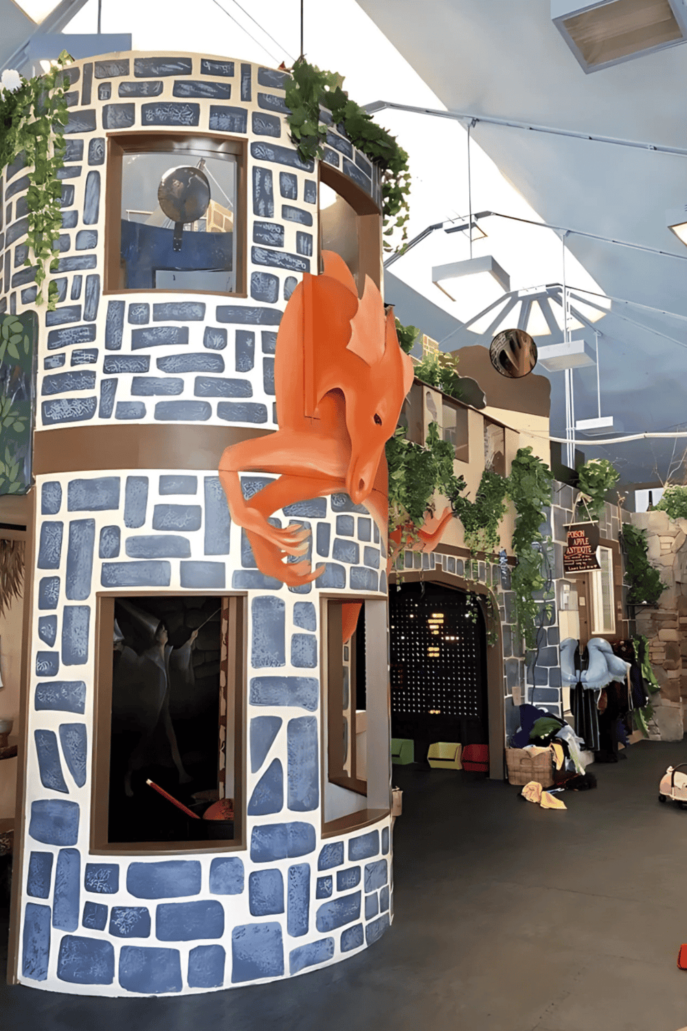Playing area with themed castle decor, bright colors, and imaginative play space for children at QuestForDirections.