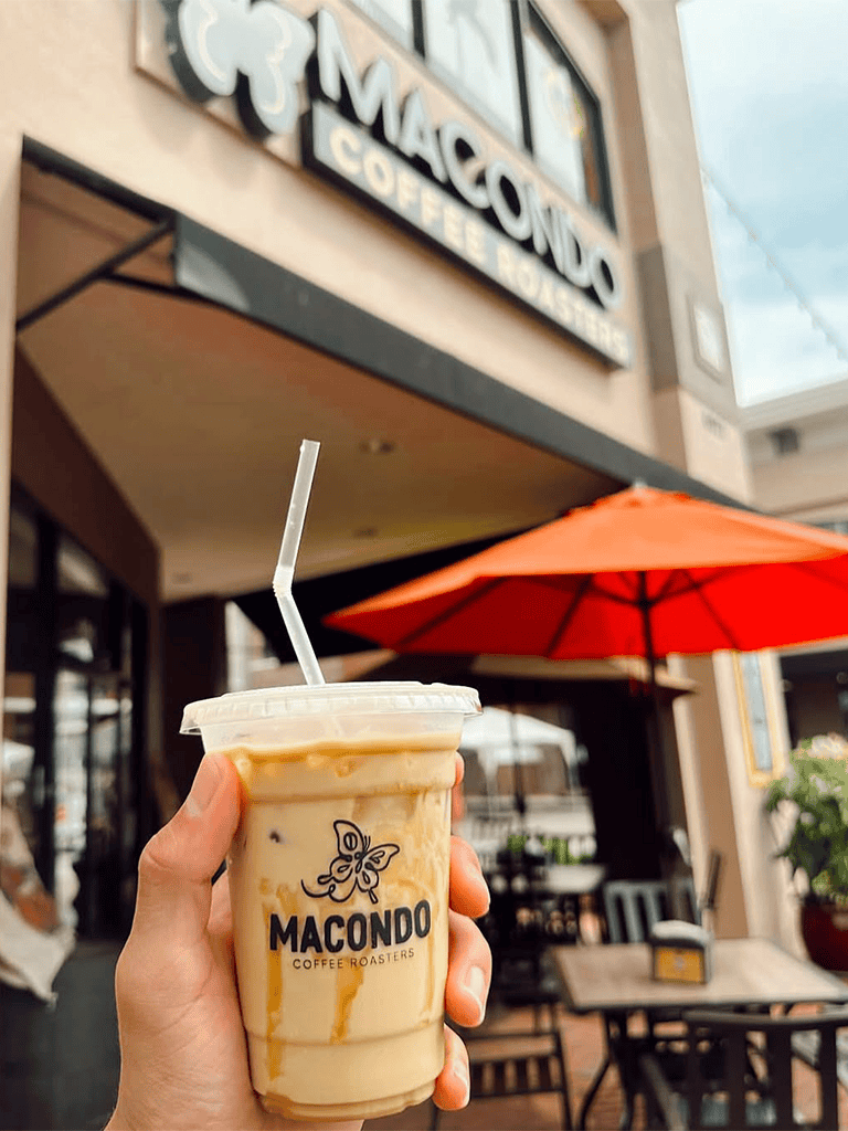 Creamy iced coffee from Macondo Coffee Roasters at QuestForDirections location.