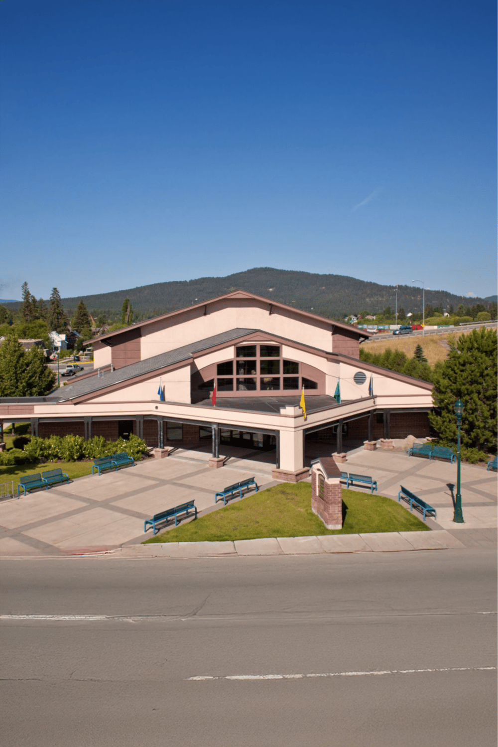 Modern community center exterior view for local events and gatherings.