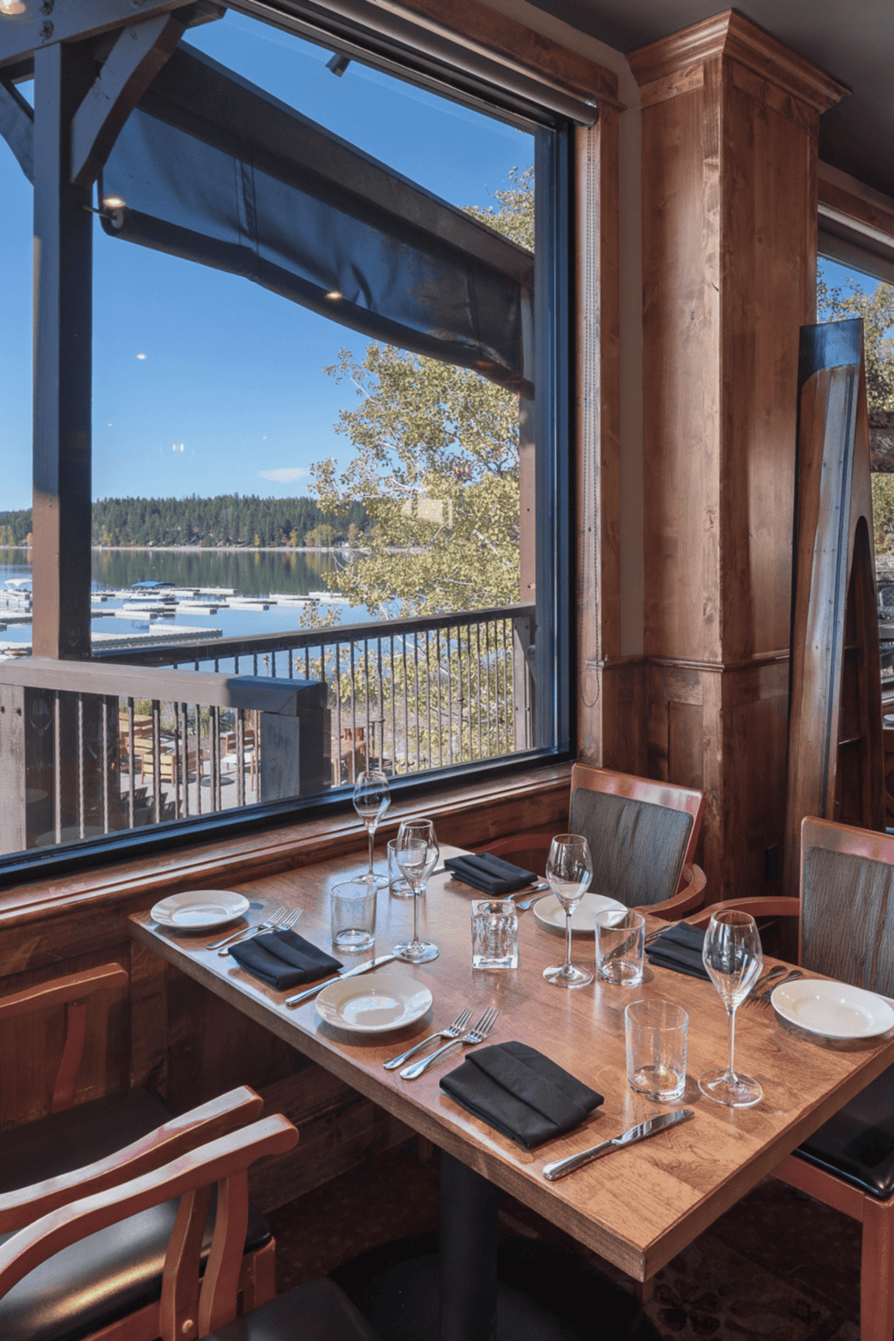 Relaxing lakeside dining with views of the water and surrounding nature at QuestForDirections.