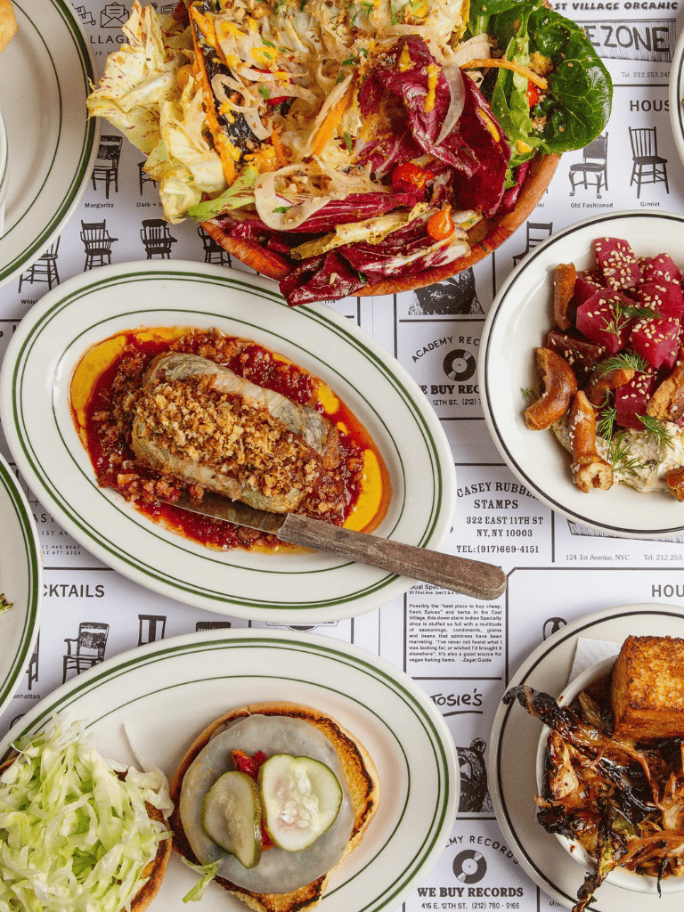Fresh gourmet salads and house-made dishes at QuestForDirections restaurant in NYC.