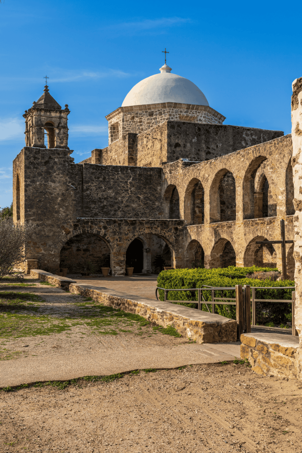Ancient stone church in San Antonio, Texas, showcasing historic architecture and cultural heritage.