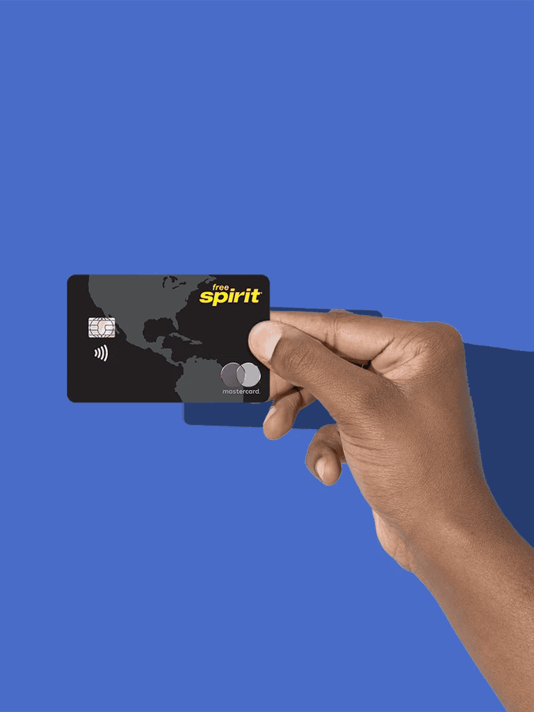 Contactless payment with Spirit Mastercard black card, digital transaction technology, secure online shopping.