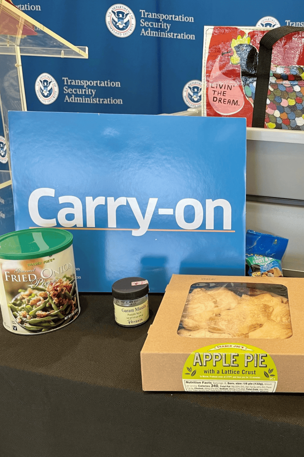 1. Transportation Security Administration at QuestForDirections, carrying-on food items for safety.