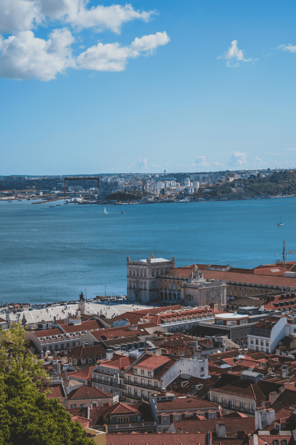 Vibrant cityscape of Lisbon with historic architecture and scenic river views in Portugal.