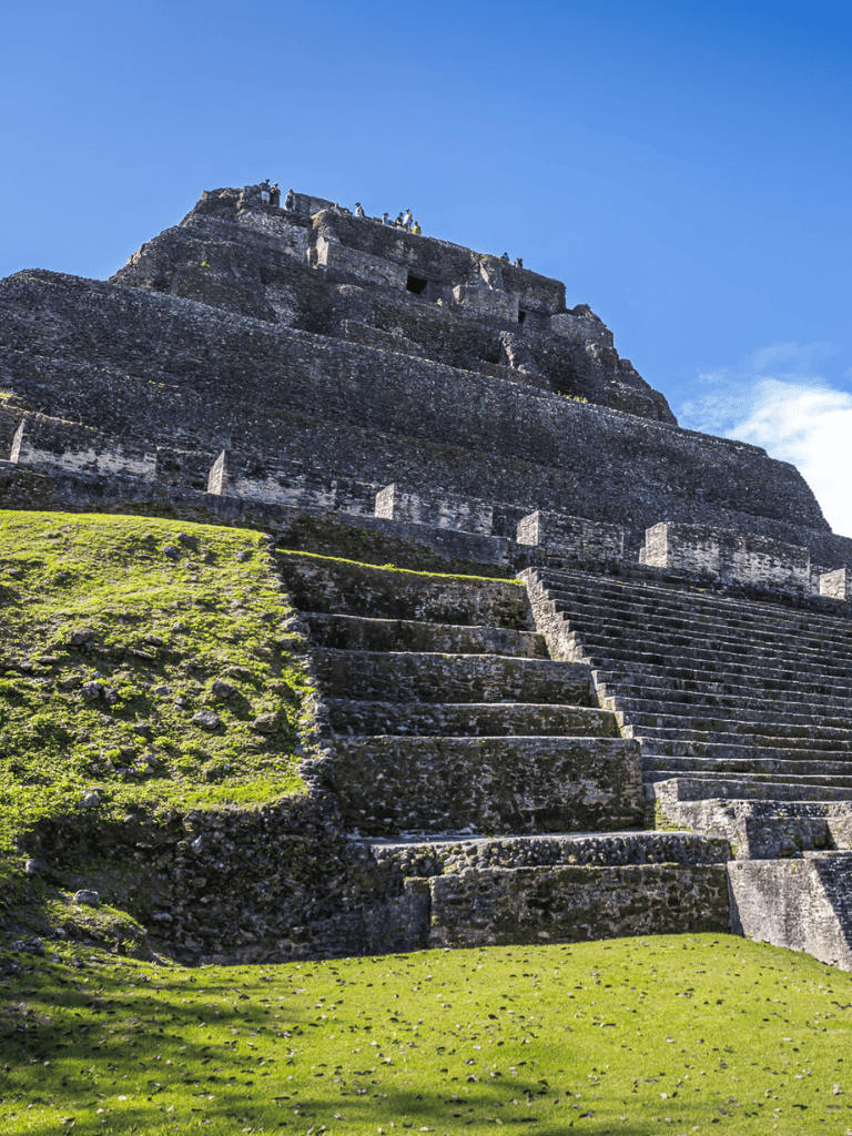 Ancient Mayan pyramid at Tikal archaeological site in Guatemala for travel and adventure enthusiasts.