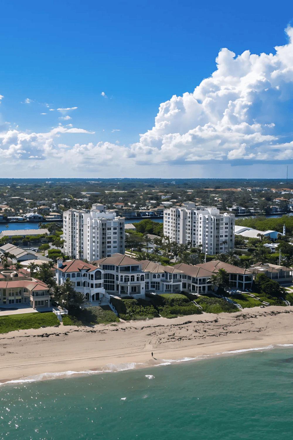 Relaxing beachside community with modern condos and scenic ocean views, perfect for coastal living.