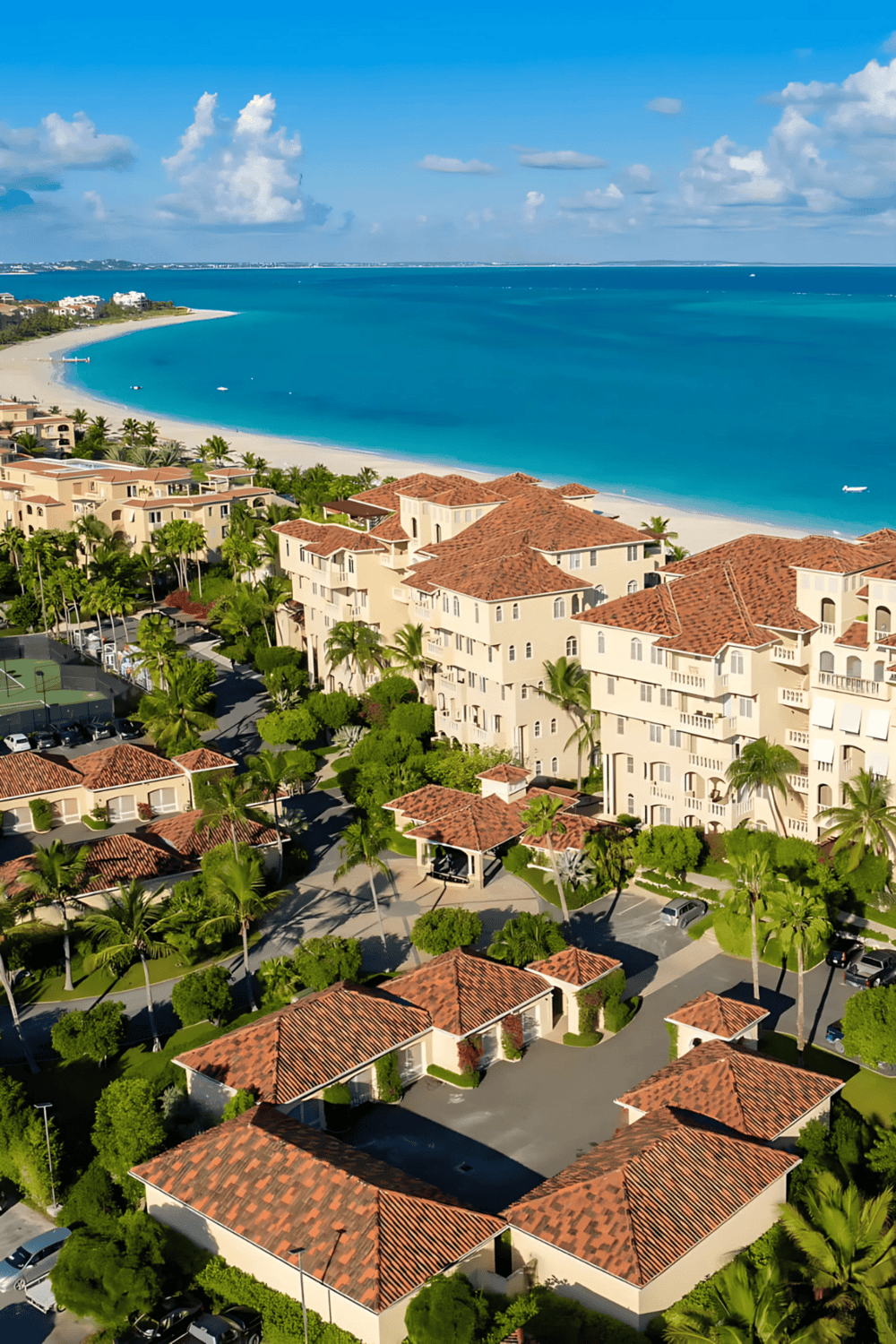 Beachfront luxury resort with ocean views and marina access in a tropical paradise.
