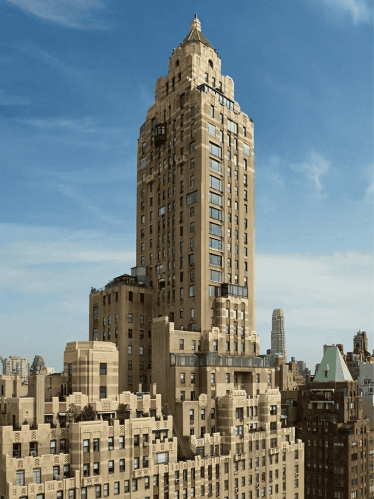 Iconic New York City skyscraper, QuestForDirections building in Manhattan, USA.