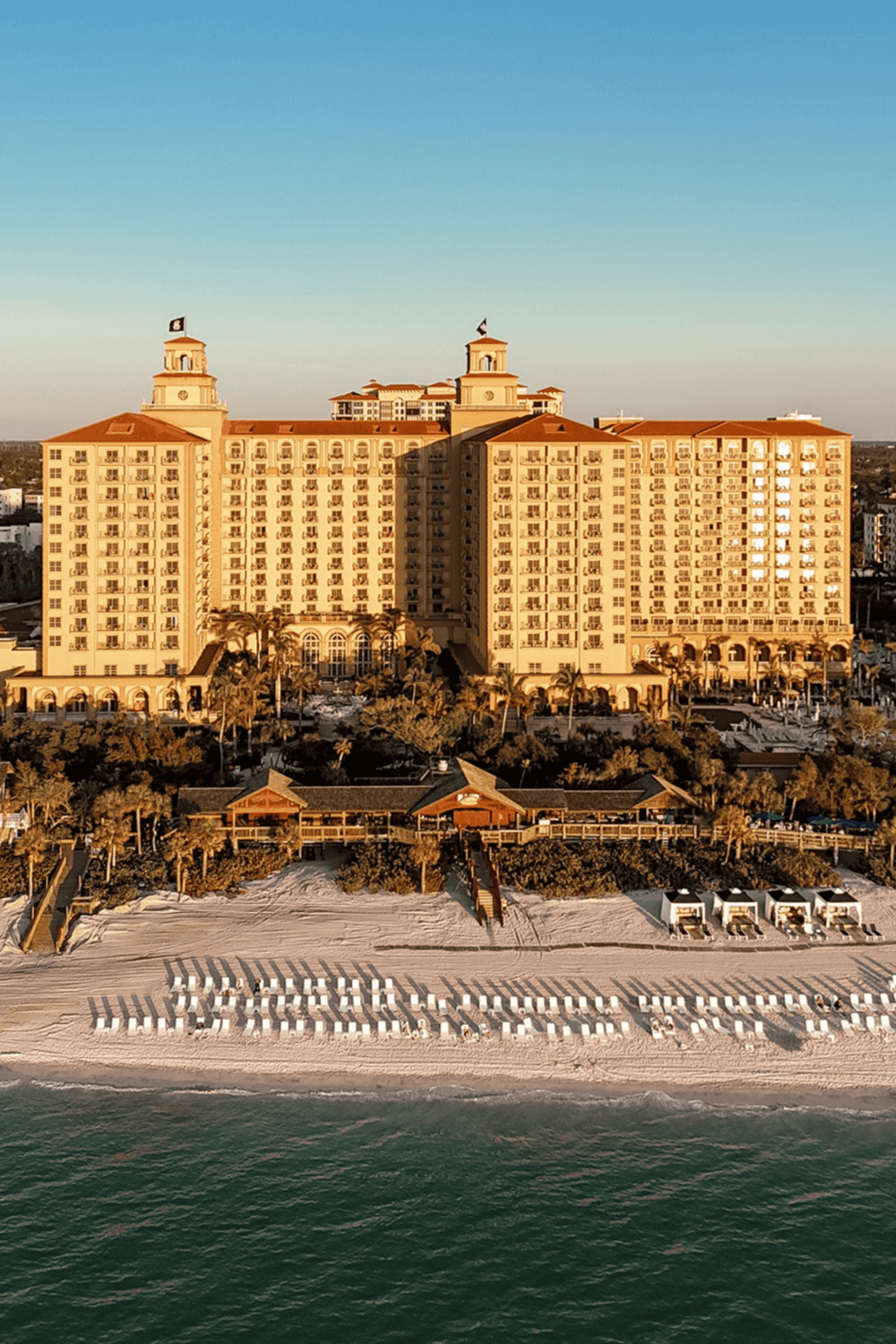 Luxury beachfront hotel with ocean view and resort amenities.