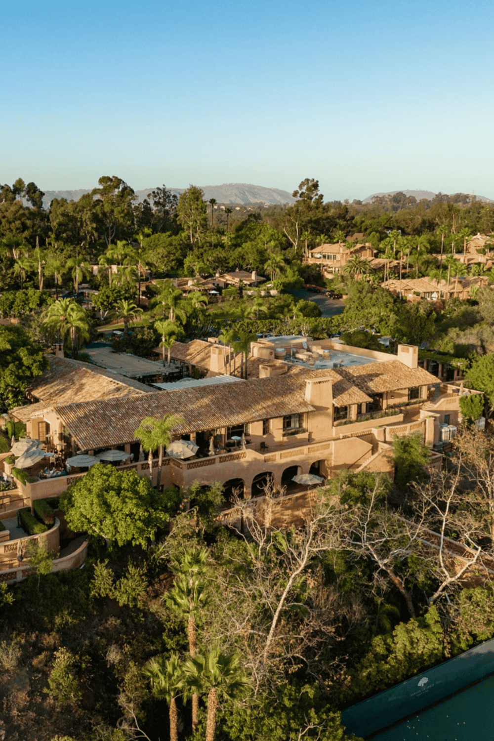 Luxury residential neighborhood with scenic views and lush greenery in California.