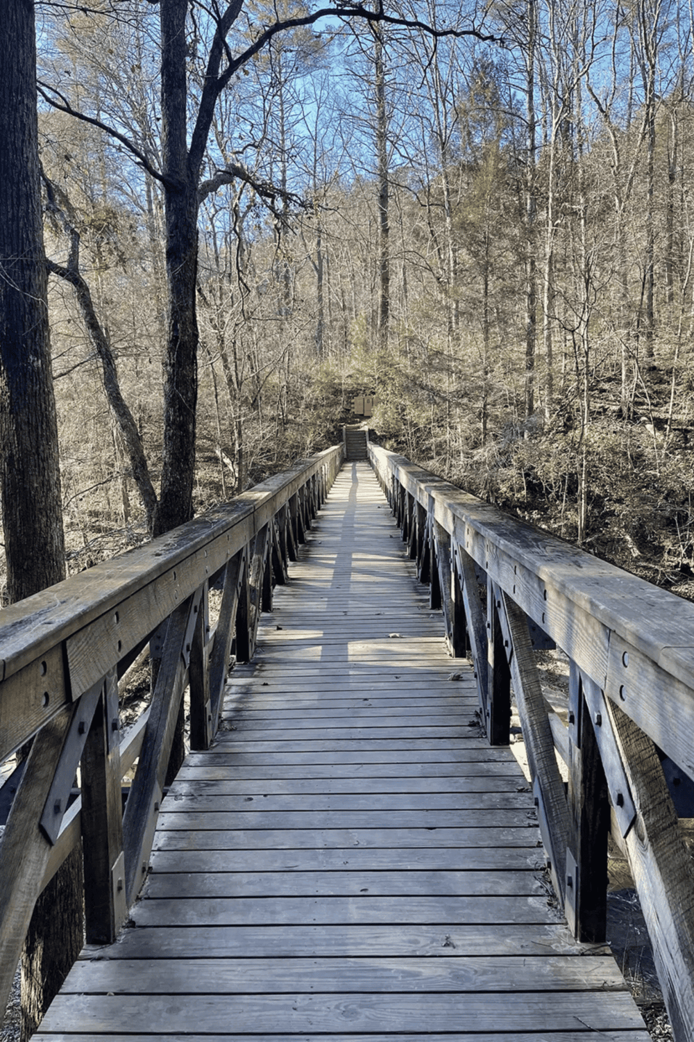 Wooden forest bridge over creek for nature trail hike, exploring outdoors, scenic pathway, adventure, wilderness, outdoor activity, QuestForDirections.