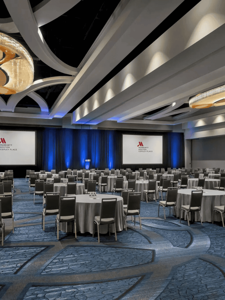 Elegant conference room setup at Marriott Boston Copley Place for meetings and events.