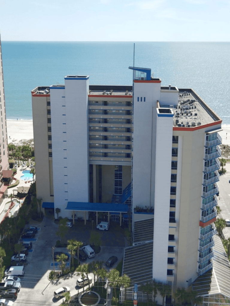 Oceanfront hotel in Panama City Beach with modern amenities and balcony views.