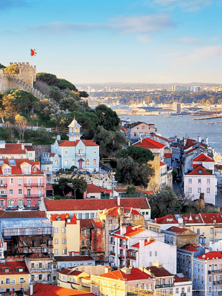 Colorful Lisbon cityscape with river views and historic architecture, Portugal travel destinations, QuestForDirections.