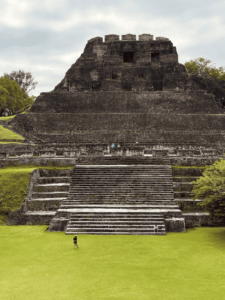 Ancient Mayan pyramid at Copán archaeological site in Honduras showcasing Mayan civilization.