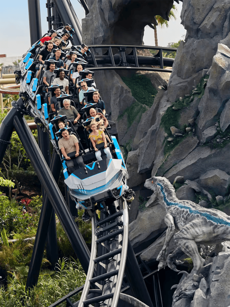 Thrilling roller coaster ride at QuestForDirections amusement park, capturing excitement and adventure.