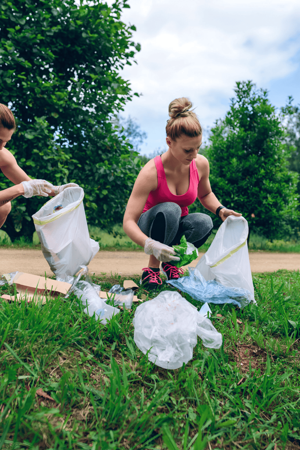 Trash pickup for community cleanup, eco-friendly initiative, volunteer service, environmental conservation.