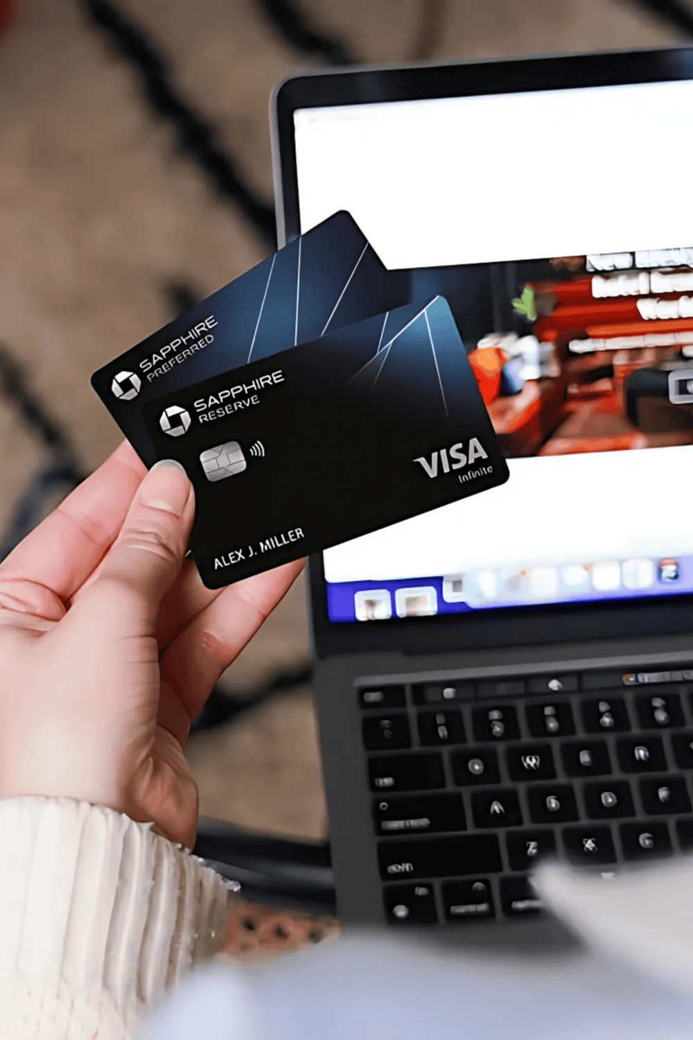 Secure online shopping with SAPPHIRE Reserve Visa cards for travel and financial flexibility.