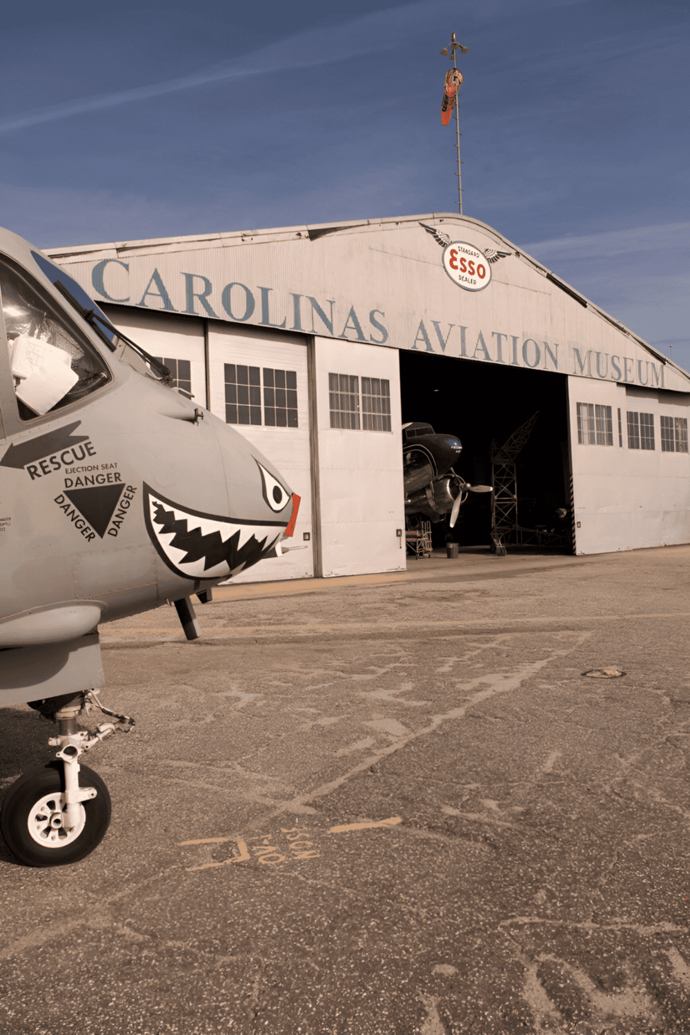 1. Vintage aircraft at Carolina Aviation Museum, historic airplane displays and aviation exhibits.