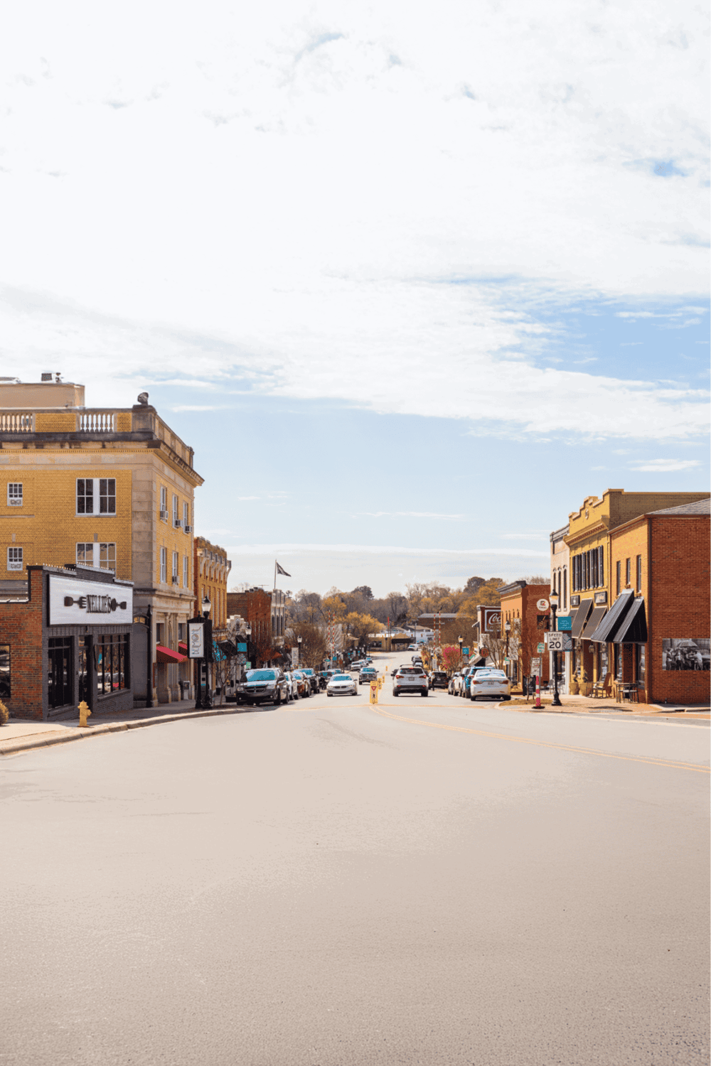 Charming downtown Main Street with boutique shops and restaurants, offering personalized directions and local guides.