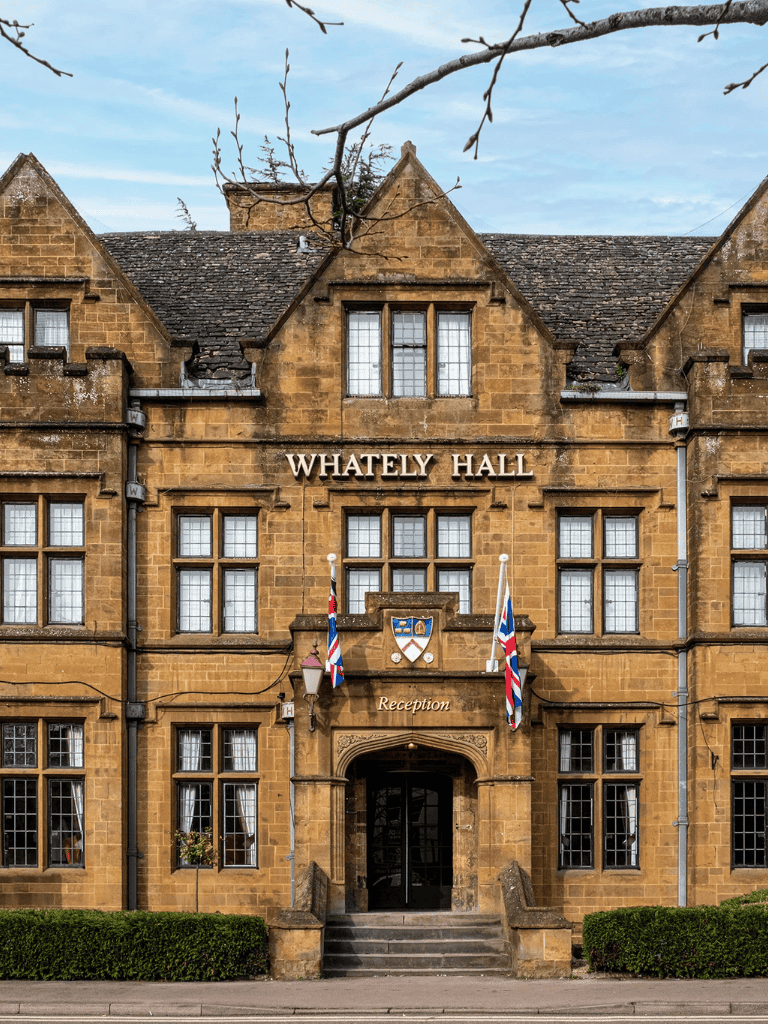 Historic English university administrative building, Whately Hall.
