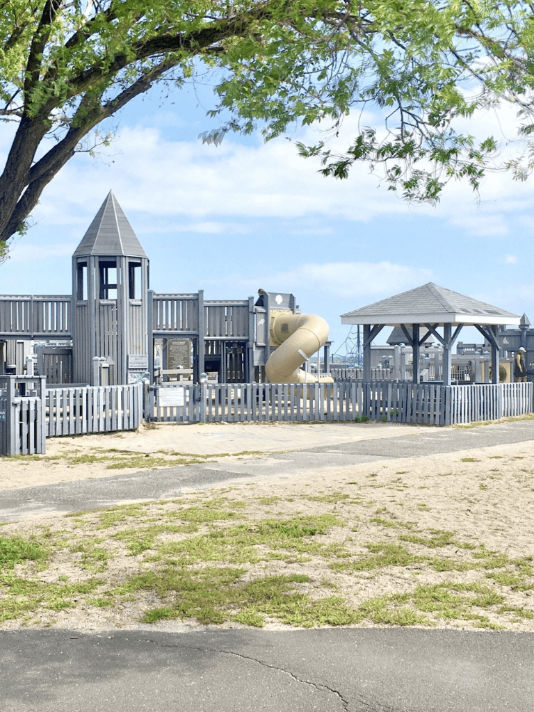 Slides and playground structures at QuestForDirections amusement park.