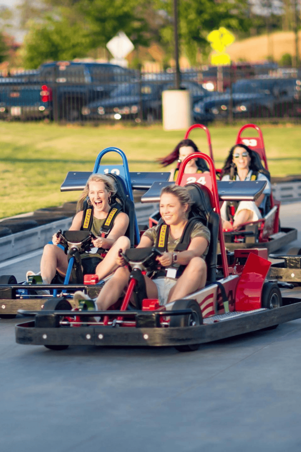 Exciting go-kart racing for friends and family at Quest For Directions adventure park.