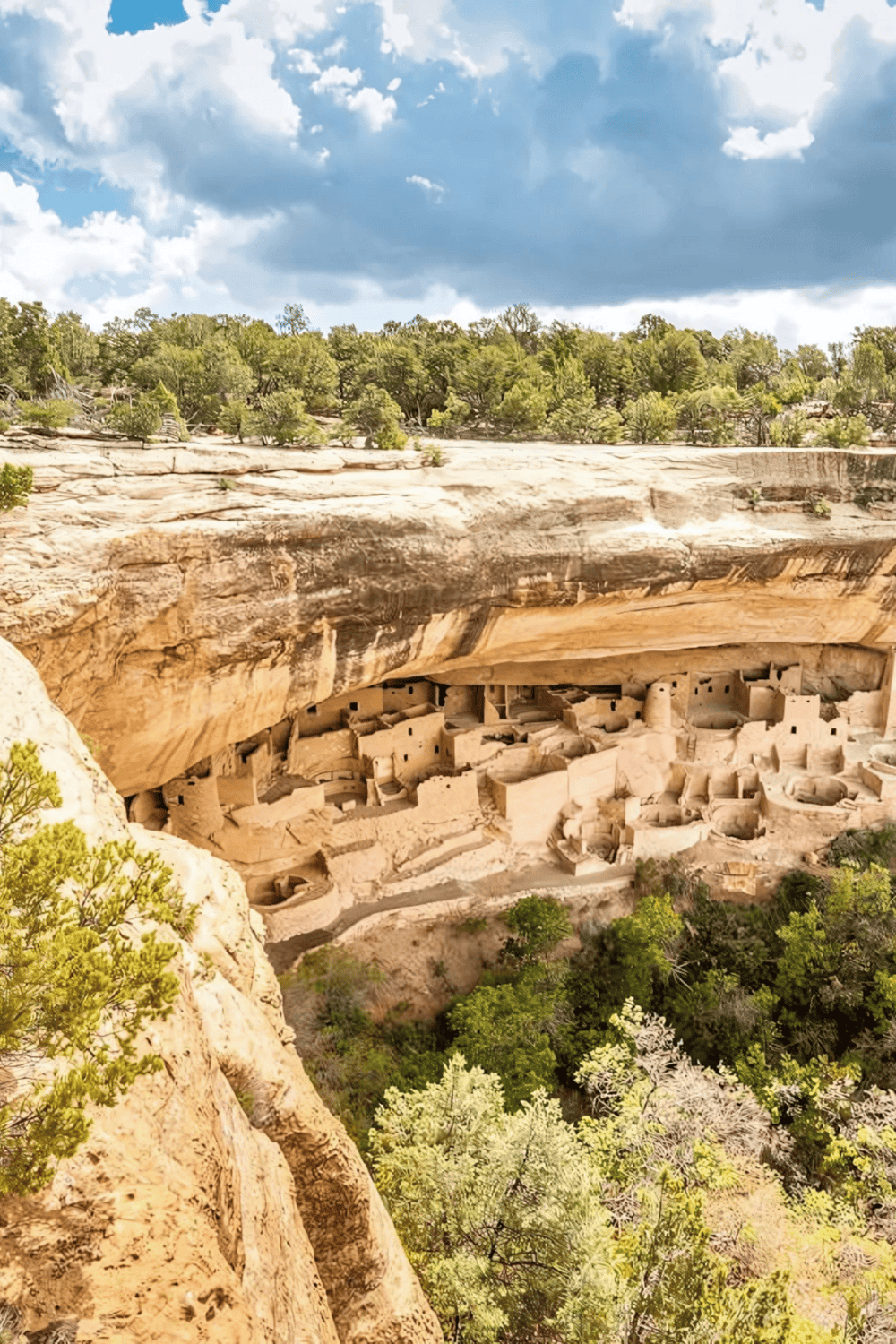 Cliffside ancient pueblo in Texas with original Native American dwellings.