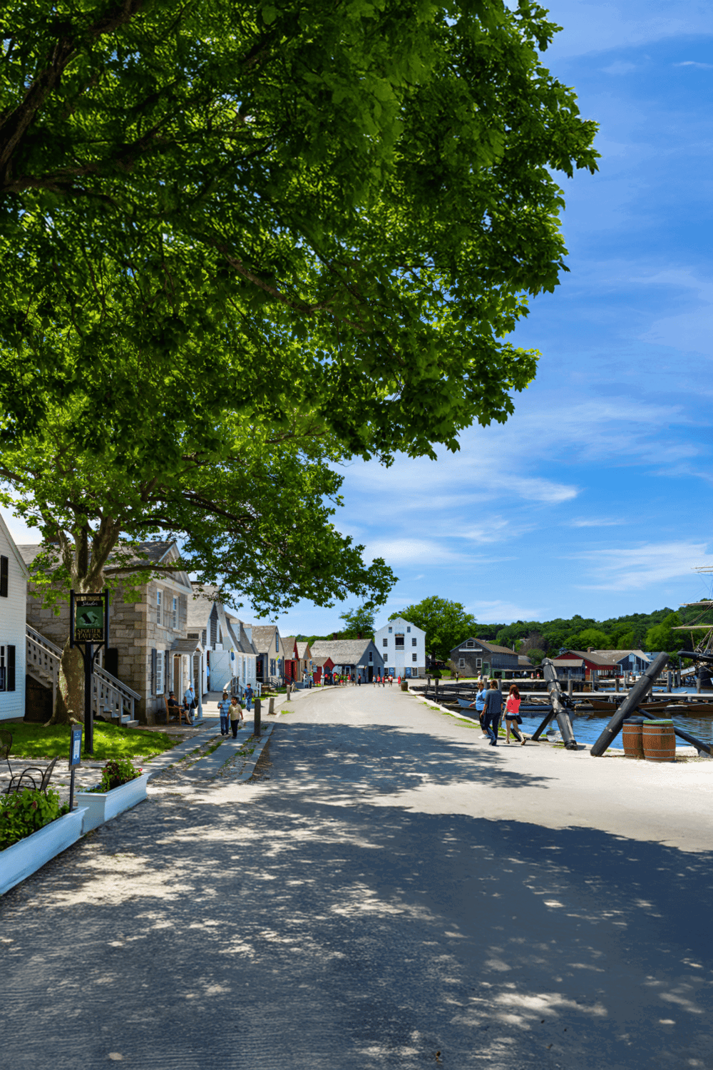 Vibrant historic harbor town with shops and waterfront views, perfect for scenic destinations and outdoor adventures.