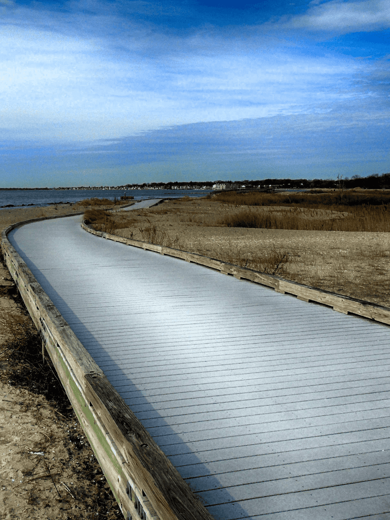Seaside walking trail along the coast, scenic ocean views, boardwalk, nature, outdoor activity, travel destinations.