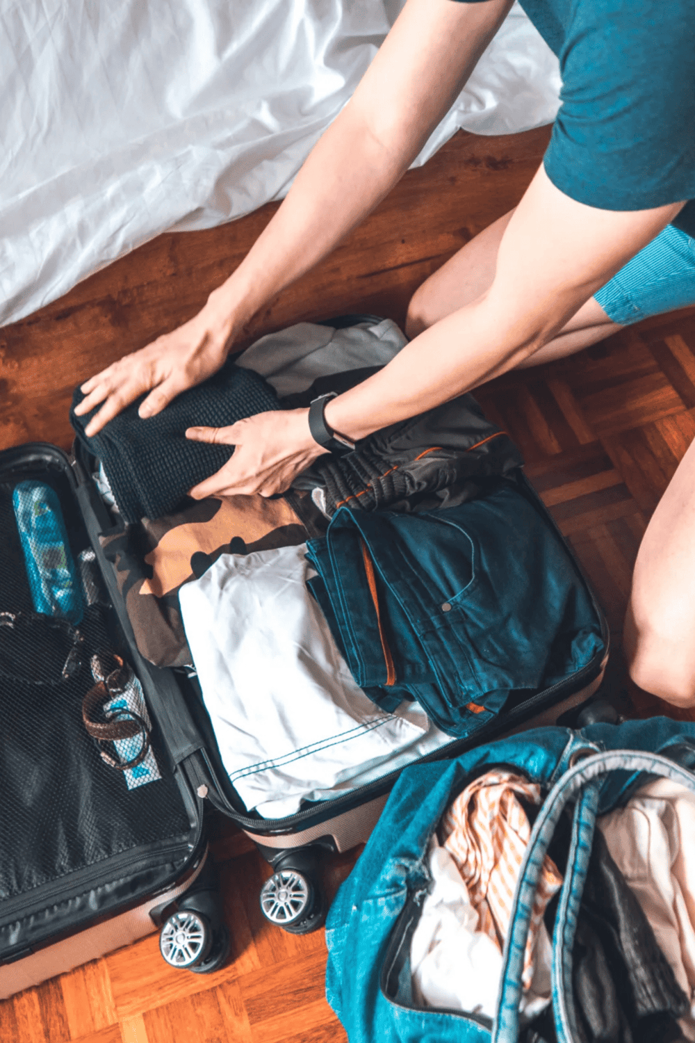 Packing travel luggage for a trip with QuestForDirections travel tips.