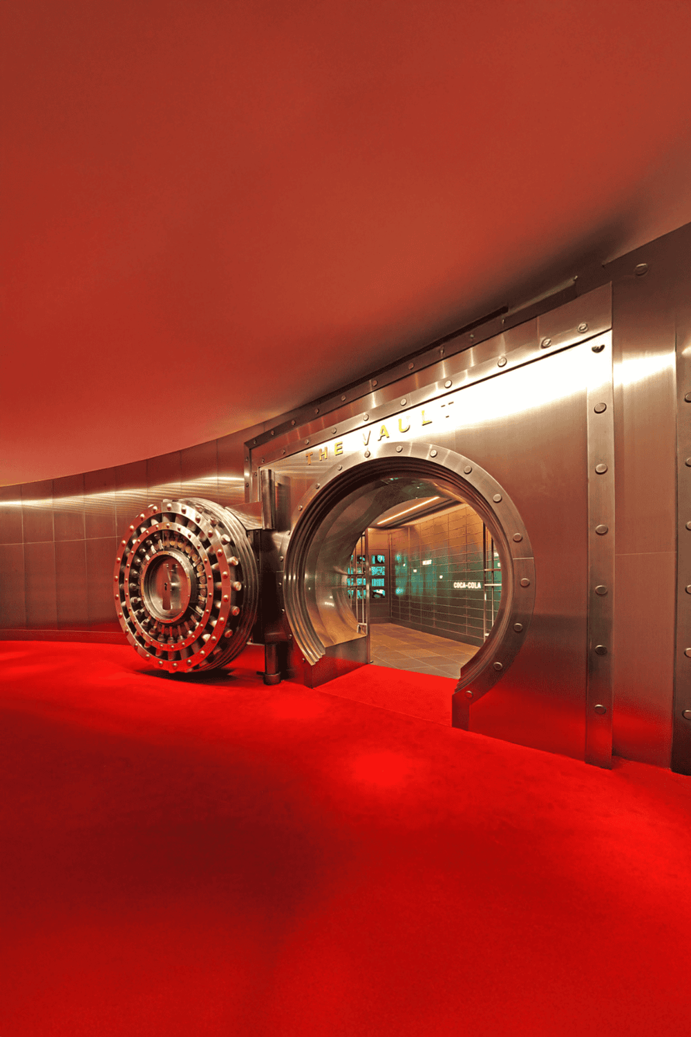 Vault door at The Vault, exciting experience, modern design, secure safes, innovative entertainment.