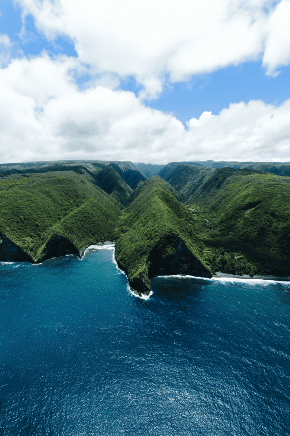 Cliffs and lush greenery along a scenic coastal landscape in Hawaii.