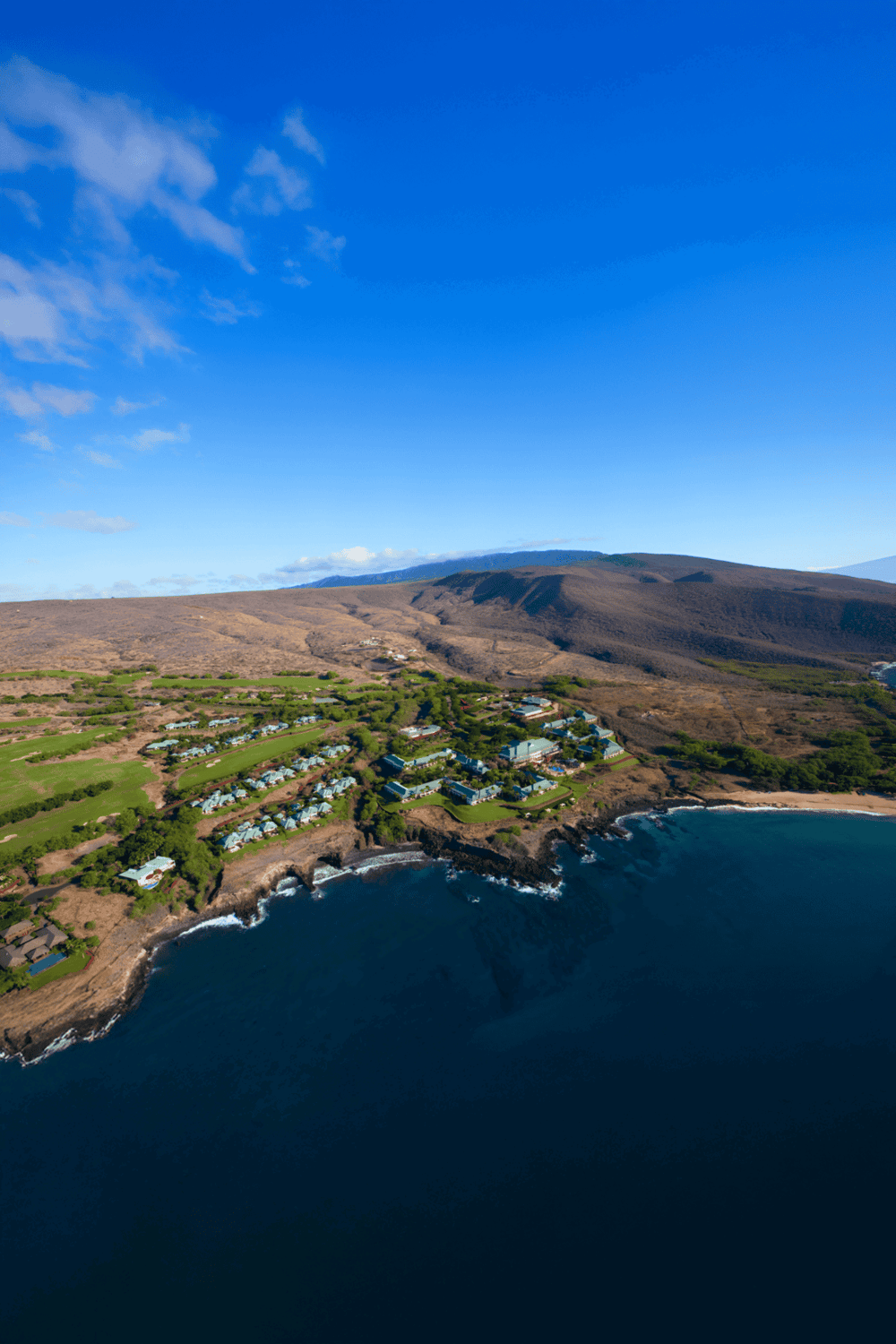 Serene coastal landscape with lush greenery, rocky shoreline, and ocean views for travel and vacation planning.