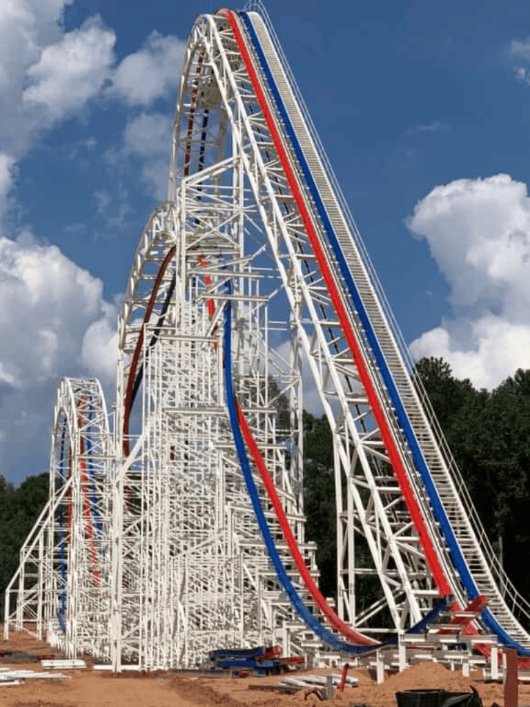 Thrilling roller coaster at Quest For Directions amusement park, perfect for adventure seekers.