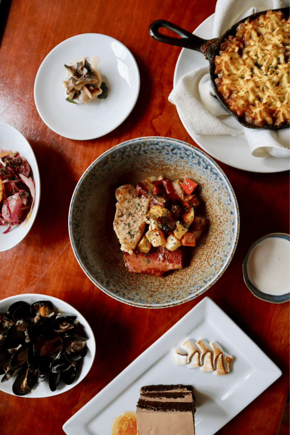 Delicious gourmet dishes and desserts at QuestForDirections, highlighting quality cuisine and inviting dining experience.