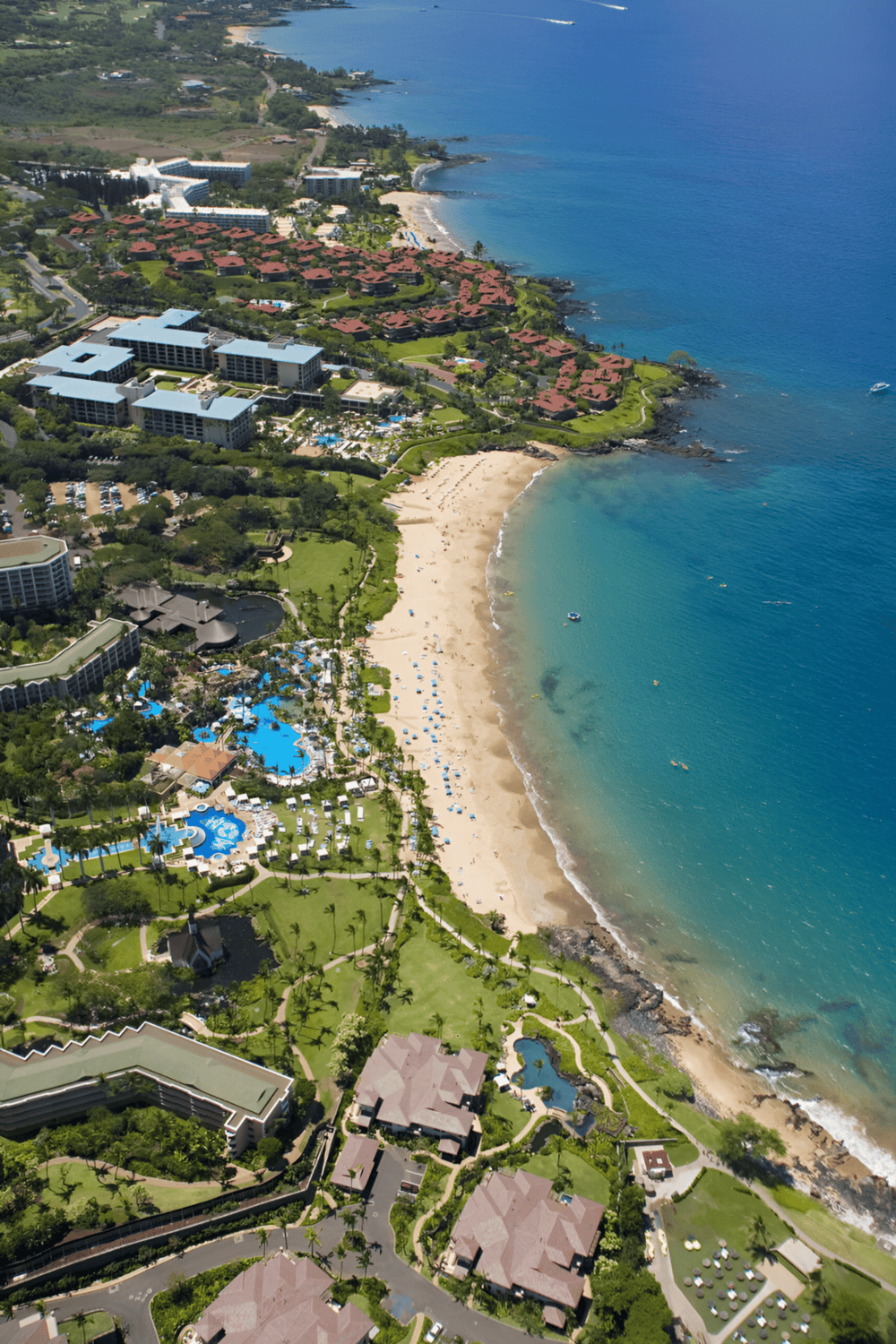 Luxury beachfront resort and ocean view accommodations in Hawaii.