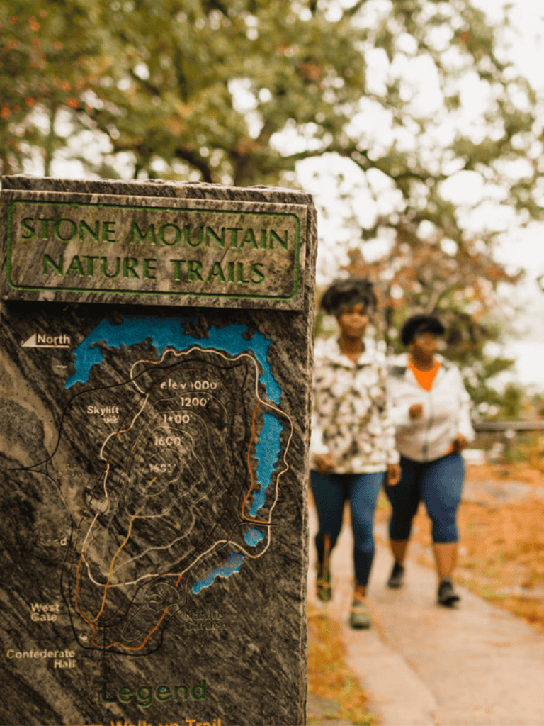 Stone Mountain Nature Trails map for hiking and outdoor adventure.