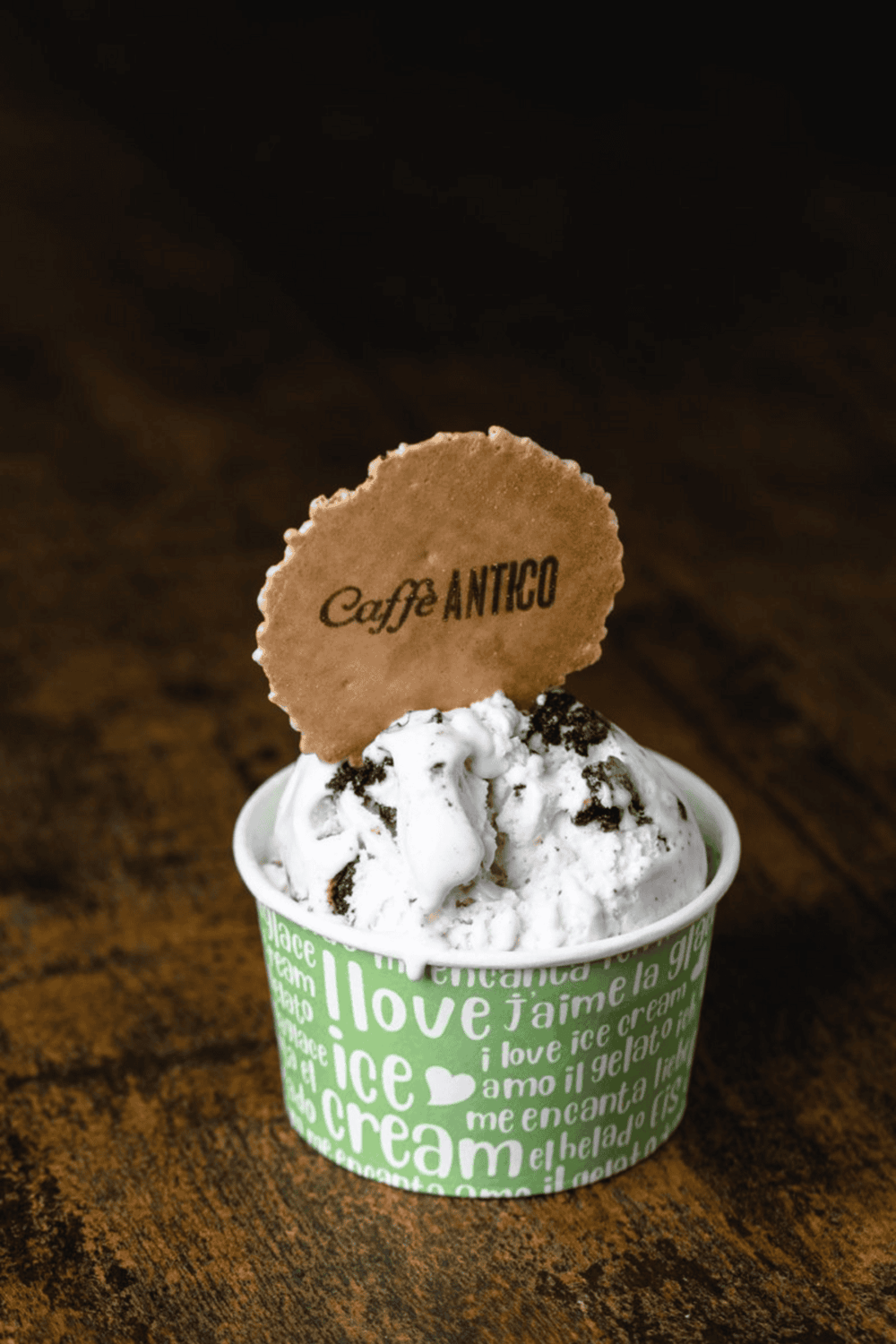 Delicious ice cream cup with cookie garnish from QuestForDirections website.